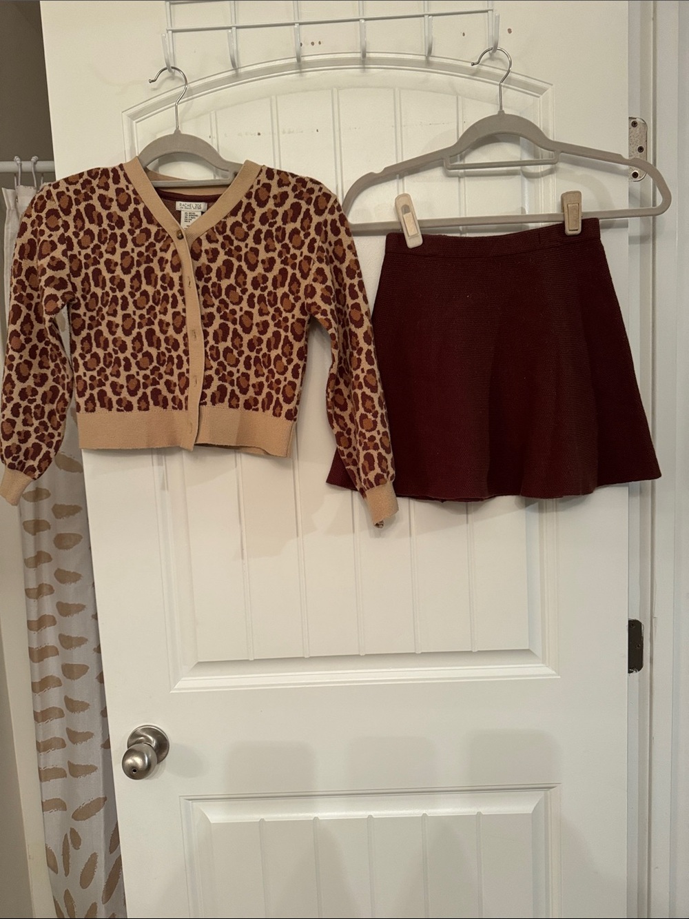 Rachel Zoe Leopard-Pattern Cardigan with Tan Trim